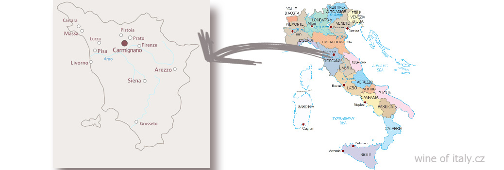 vinařská oblast Carmignano Toskánsko